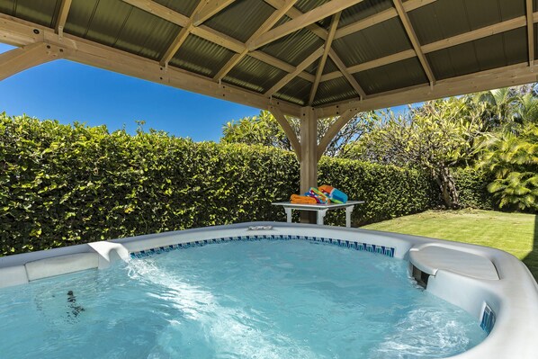 Jacuzzi under Cedar Gazebo