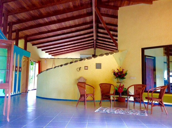 View to the interior of the house from the front door,