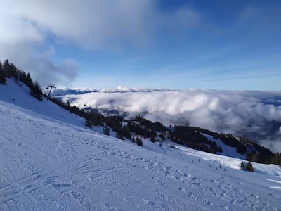 6 pers apartment, in front of slopes, family ski resort