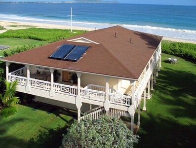 We have 43 PV panels and feed the extra the power we produce in to the grid.
