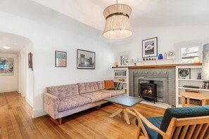 Living room with gas stove