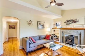 Living room with gas stove