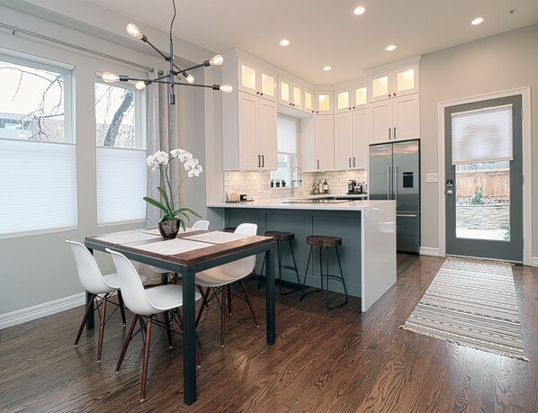 Dining and kitchen area open concept