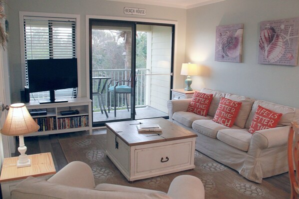Living Room with View of Patio