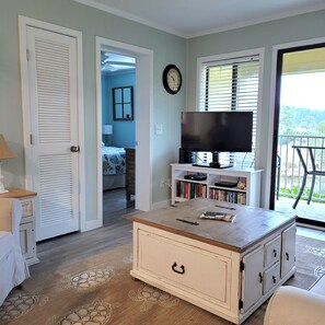 Living Room with Books and DVDs