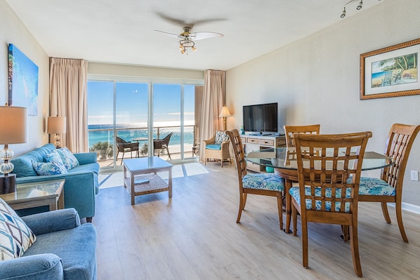 Gorgeous Gulf view from the Living and Dining area