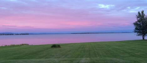 Welcome to our tranquil, Lake Champlain hideaway, as viewed from the back porch.