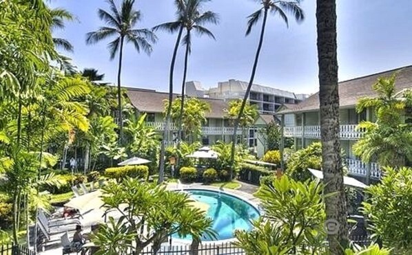 Your condo's  view - a tropical tranquility in Olde Hawaii plantation setting