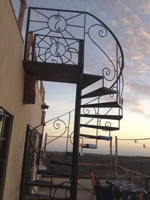 stairs to the roof deck