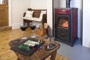 The Snug with Italian wood burning stove