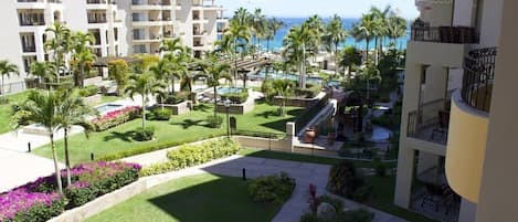 Villa La Estancia, inner view of waterfront resort from our patio