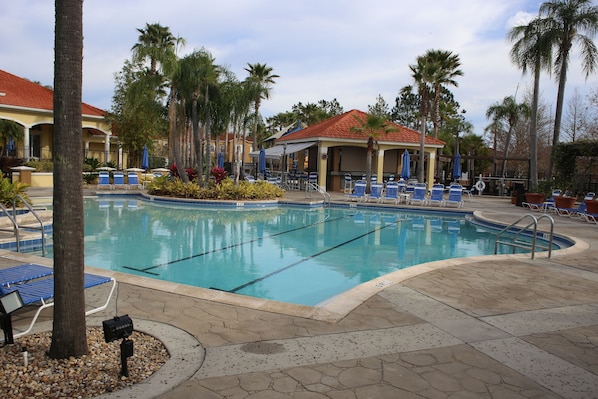 Relax in the heated pool. Enjoy a drink from the bar!