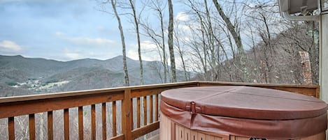 Hot tub for you to enjoy; soak your cares away and take in the beauty around you