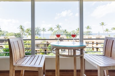 Breezy lanai with a romantic table for two