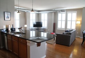 Living Area from Kitchen Entrance