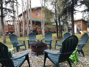 Front yard with Fire Pit.