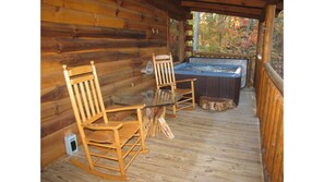 Hot tub on back porch