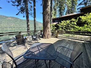 Propane Grill and seating on the deck space