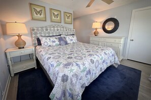 King bedroom with private bath and TV