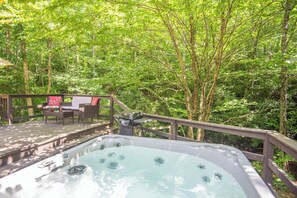 Private hot tub overlooking your bubbling creek in a private setting...