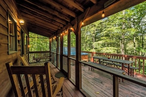 Just rock away at your private mountain cabin rental...