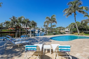 An amazing view of the canal from the pool area