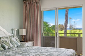 King Bedroom with distant ocean views