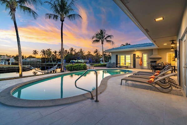 Property at dusk.