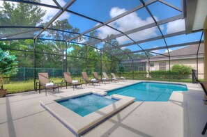 Pool deck has views to the natural conservation woodland and is not overlooked.
