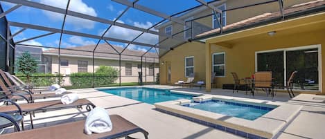 Large, south facing, heated pool & spa that receives sun all day. 