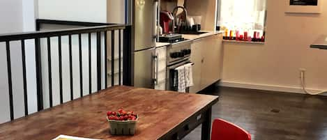 Dining area facing kitchen