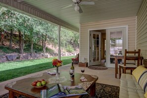 Pecan Point- Chill in the afternoon shade on the veranda overlooking the backyard