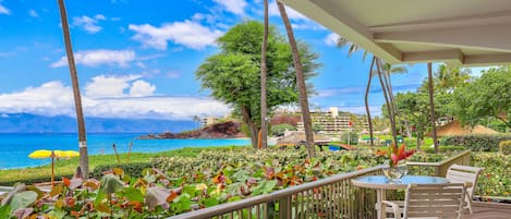 Stunning ocean and Black Rock views with the perfect back drop of the island of Molokai from Whaler 102