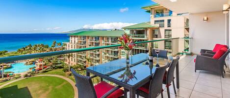 Breathe in the fresh sea breeze and relax on your private lanai