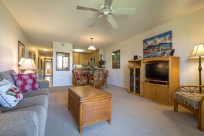 Living Room With Large Flat Screen TV