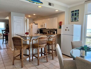 Dining room bar with “The Cooler” extra refrigerator for whatever you need!