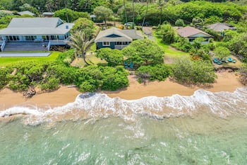 Hale Makai Beachfront Home, AC, Oceanfront on Anahola Bay, TVNC# 5065