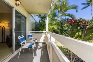 Ground floor unit with pool access.  Living room Lanai.