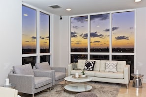 Enjoy the sunset from the living room