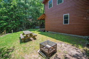 Picnic table and fire box...