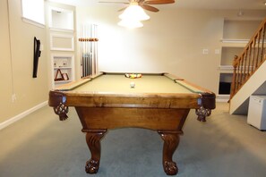 pool table in basement