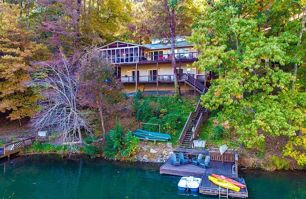 Welcome to Dancing Waters Lodge on Bald Mountain Lake, in Rumbling Bald at Lake Lure