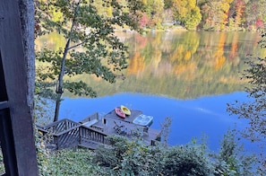 Rental of Dancing Waters Lodge includes use of 3 Kayaks, Canoe, Peddle Boat and Floating Dock