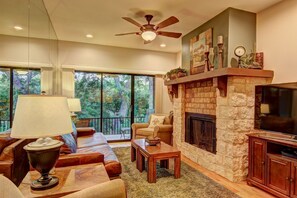 Cozy fireplace in living room