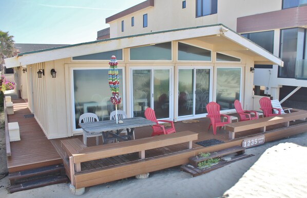 House is right on beach