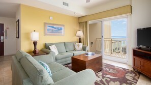 Open Concept Living Area with Gulf View