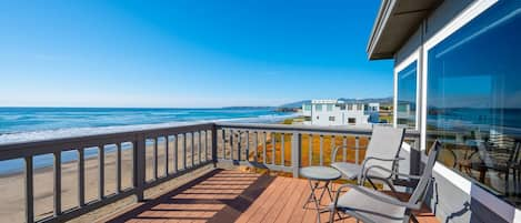 Front deck over the sand.