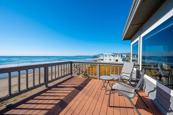 Front deck over the sand.