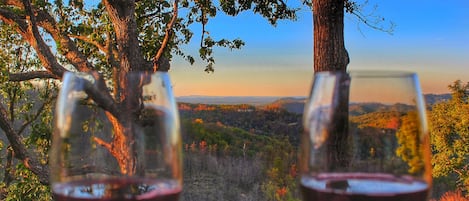 Enjoy a glass of wine admiring the incredible mountain and valley view!