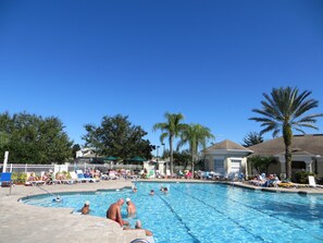 Beautiful heated large salt water pool is open 8 a.m. until 10 p.m.